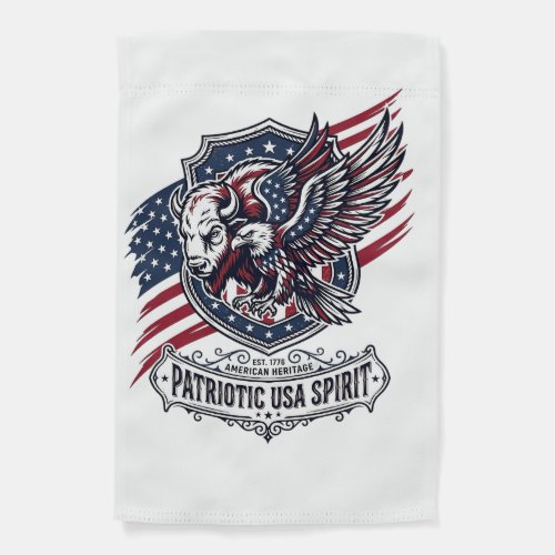 Patriotic Bison Eagle Crest Animal Hybrid Patrioti Garden Flag