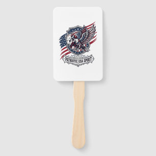 Patriotic Bison Eagle Crest Animal Hybrid Patrioti Hand Fan