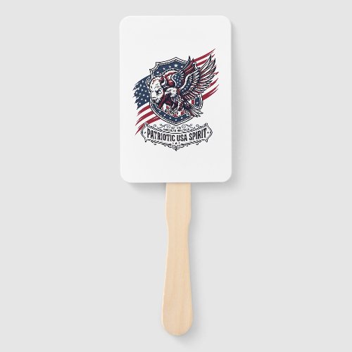 Patriotic Bison Eagle Crest Animal Hybrid Patrioti Hand Fan