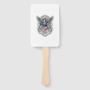 Patriotic Bison Eagle Crest Animal Hybrid Patrioti Hand Fan