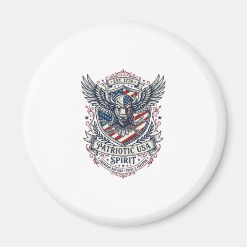 Patriotic Bison Eagle Crest Animal Hybrid Patrioti Magnet