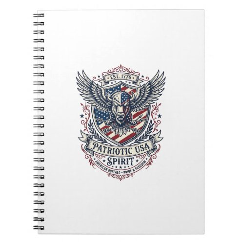 Patriotic Bison Eagle Crest Animal Hybrid Patrioti Notebook