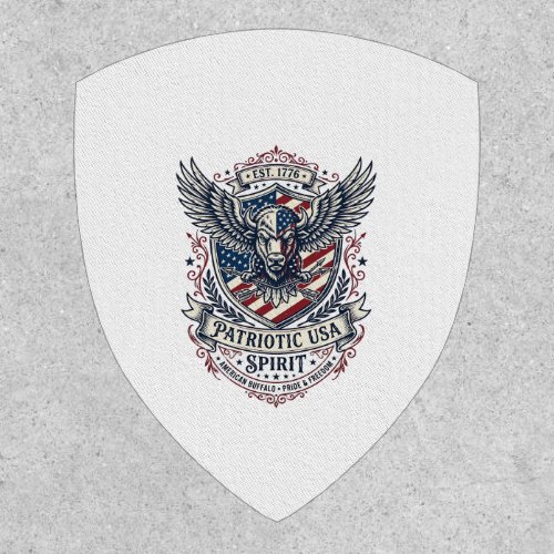 Patriotic Bison Eagle Crest Animal Hybrid Patrioti Patch