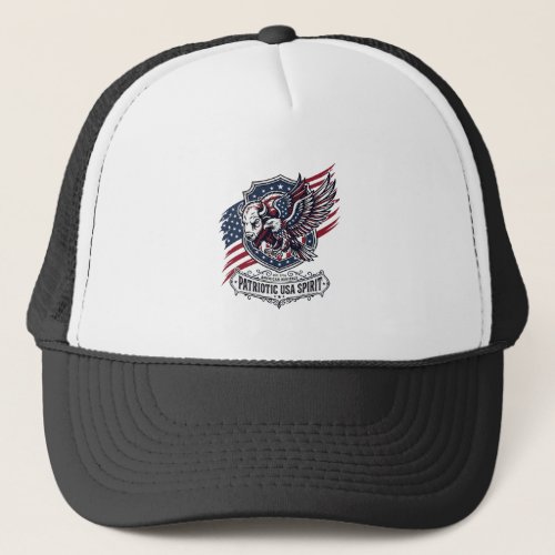 Patriotic Bison Eagle Crest Animal Hybrid Patrioti Trucker Hat