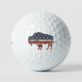 Patriotic Bison Golf Balls