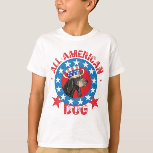 Patriotic Black and Tan Coonhound T_Shirt