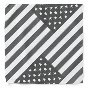 Patriotic black and white American flag bandana