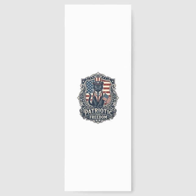 Patriotic Black Cat Vector Graphic Tee (2)_1 Bookmarks (Front)