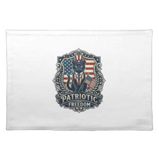 Patriotic Black Cat Vector Graphic Tee (2)_1 Cloth Placemat