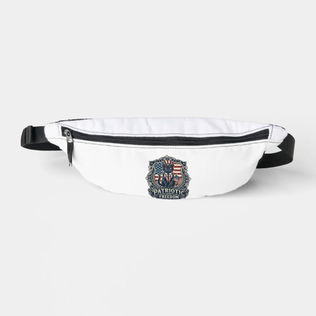 Patriotic Black Cat Vector Graphic Tee (2)_1 Fanny Pack (Front)