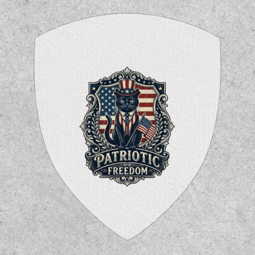 Patriotic Black Cat Vector Graphic Tee (2)_1 Patch