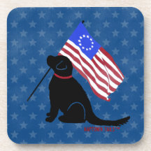 Patriotic Black Lab American Flag