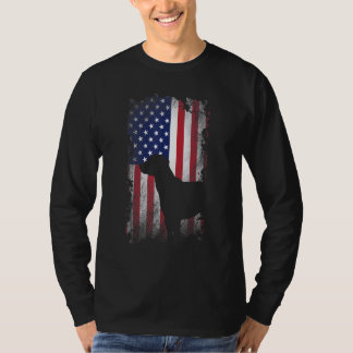 Patriotic Black Lab American Flag Cool Dog T-Shirt