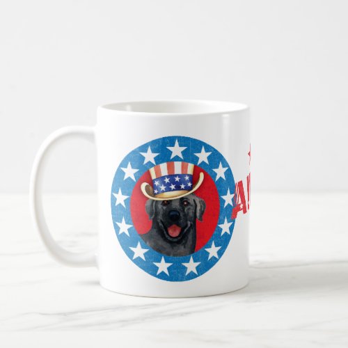 Patriotic Black Lab Coffee Mug