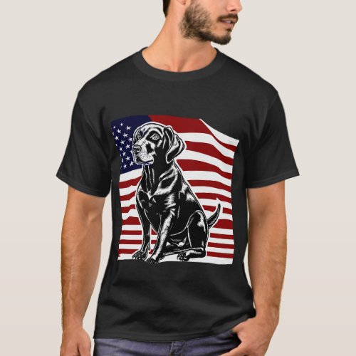 Patriotic Black Labrador American Flag T_Shirt