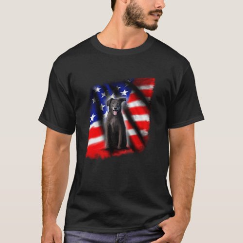 Patriotic Black Labrador Retriever Black Lab Ameri T_Shirt