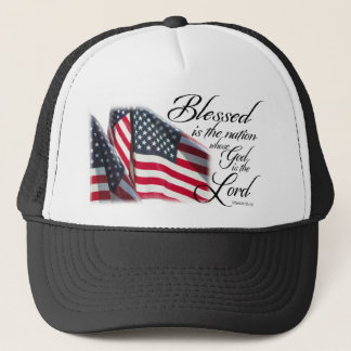 Patriotic Blessed is the Nation Trucker Hat