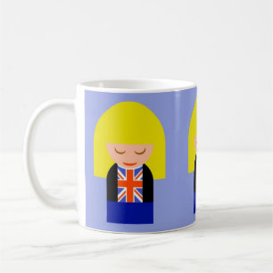 Patriotic Blond Girl In A Union Jack Flag Tee Coffee Mug