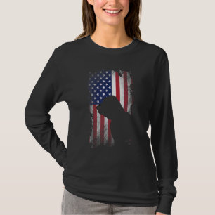 Patriotic Bloodhound American Flag Cool Dog T-Shirt