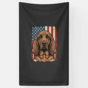 Patriotic Bloodhound Dog American Flag Art_1 Banner