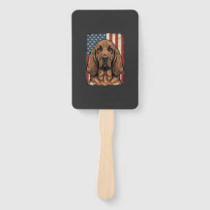 Patriotic Bloodhound Dog American Flag Art_1 Hand Fan