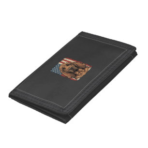 Patriotic Bloodhound Dog American Flag Art_1 Tri-fold Wallet
