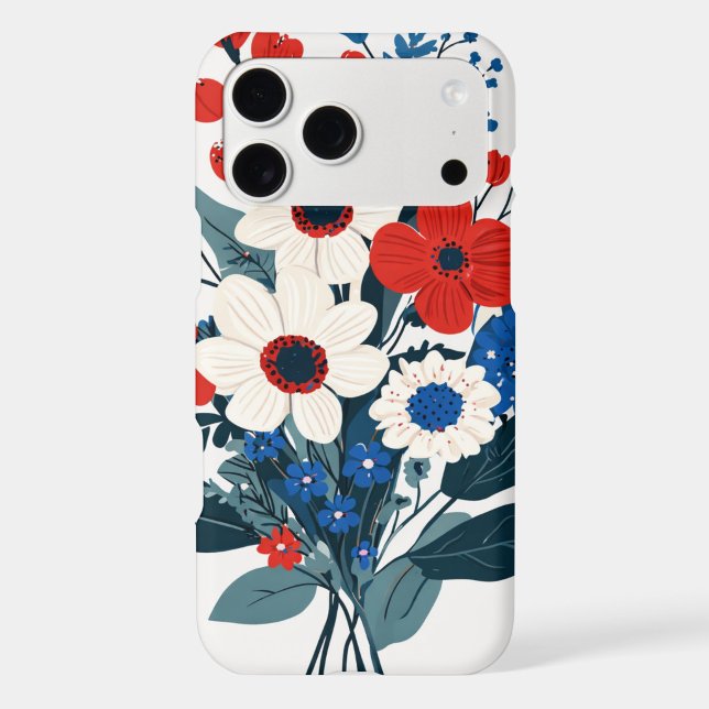 Patriotic Bloom iPhone Case ("Bold blooms in red, white, and blue — a perfect blend of elegance and vibrance.")