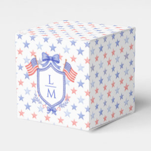 Patriotic Blue and Red Stars Favor Boxes
