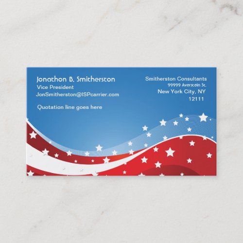 Patriotic Blue Business Card Templates