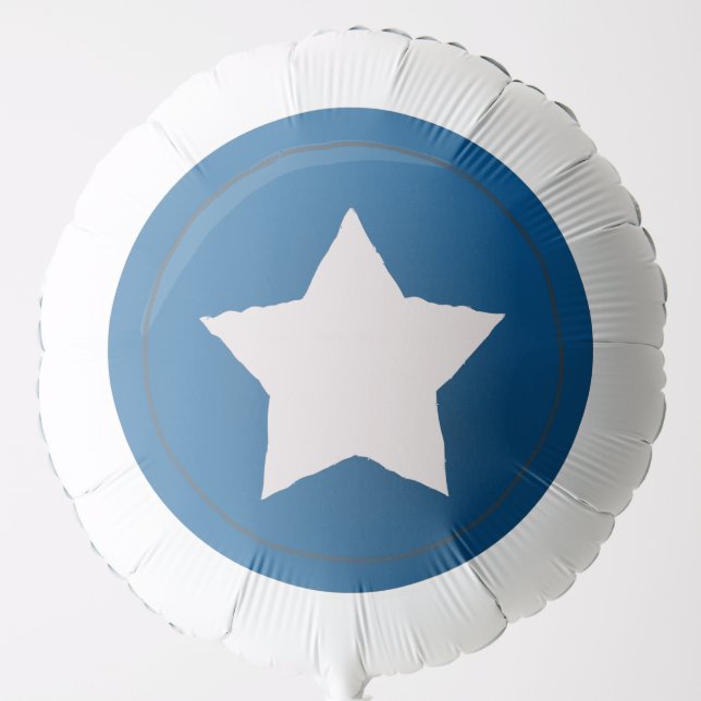 Patriotic Blue Circle Balloon with White Star  (Front)
