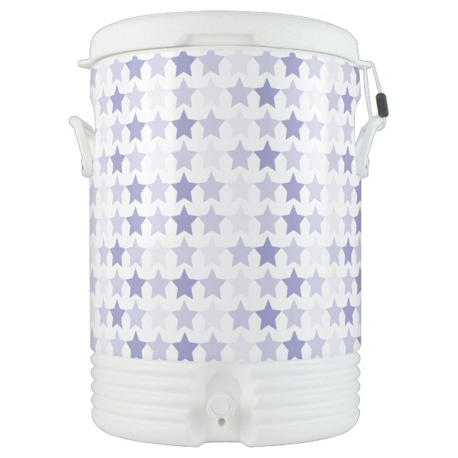 Patriotic Blue Ombre Stars Beverage Cooler (Front)
