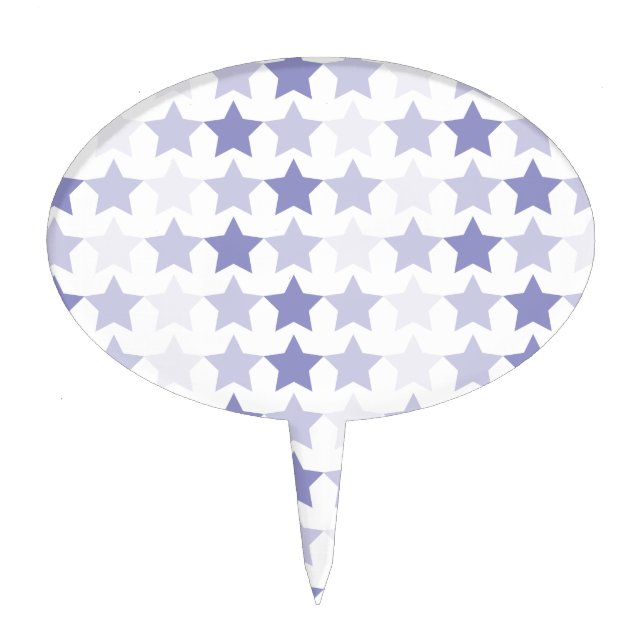 Patriotic Blue Ombre Stars Cake Topper (Front)
