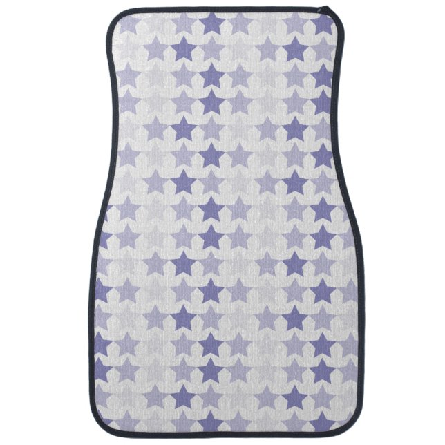 Patriotic Blue Ombre Stars Car Floor Mat (Front)