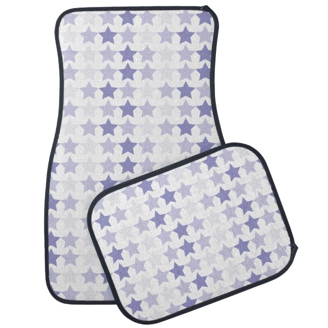 Patriotic Blue Ombre Stars Car Mat (Set)