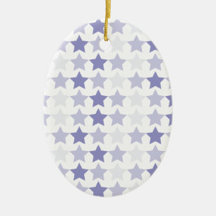 Patriotic Blue Ombre Stars Ceramic Ornament