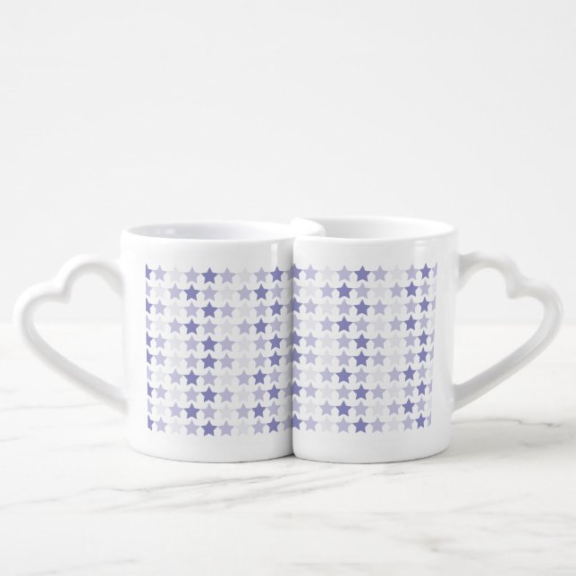 Patriotic Blue Ombre Stars Coffee Mug Set (Front Nesting)
