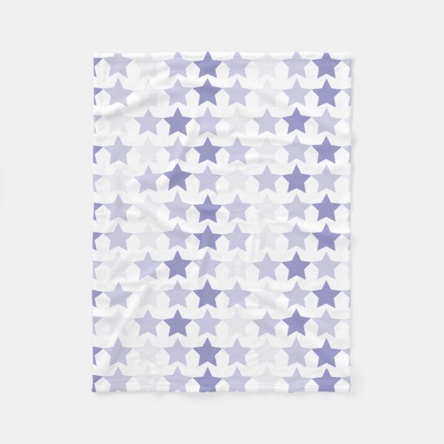 Patriotic Blue Ombre Stars Fleece Blanket (Front)