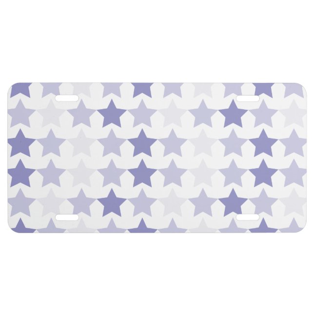 Patriotic Blue Ombre Stars License Plate (Front)