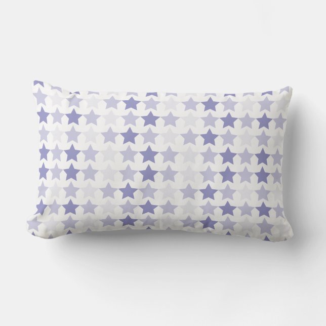 Patriotic Blue Ombre Stars Lumbar Pillow (Front)