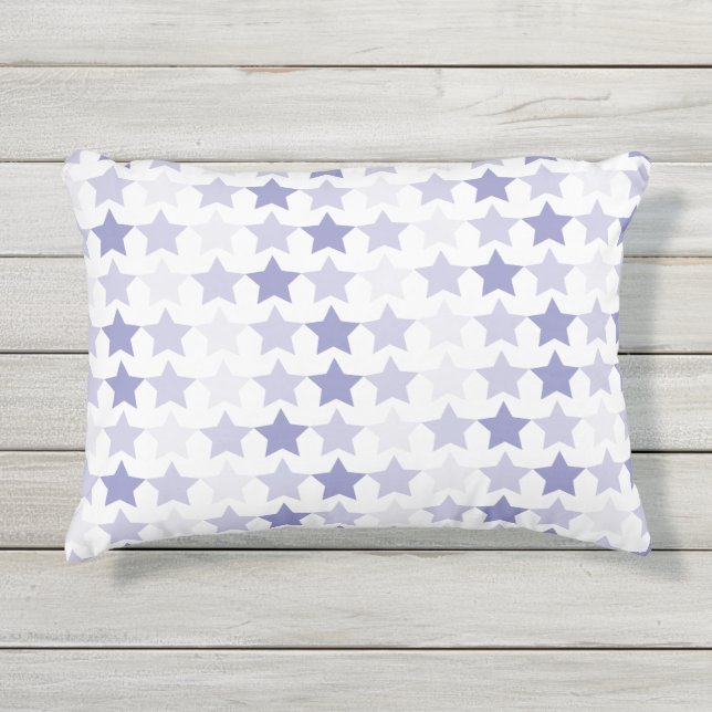 Patriotic Blue Ombre Stars Outdoor Pillow (Front)