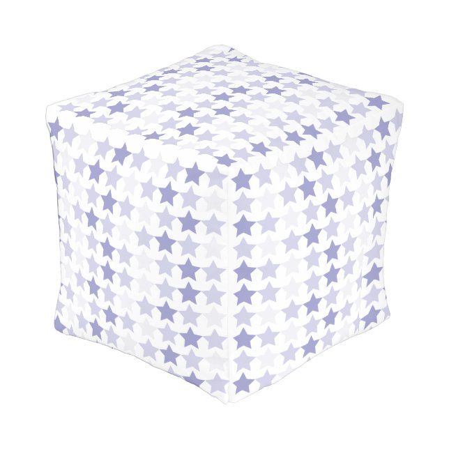 Patriotic Blue Ombre Stars Outdoor Pouf (Angled Back)