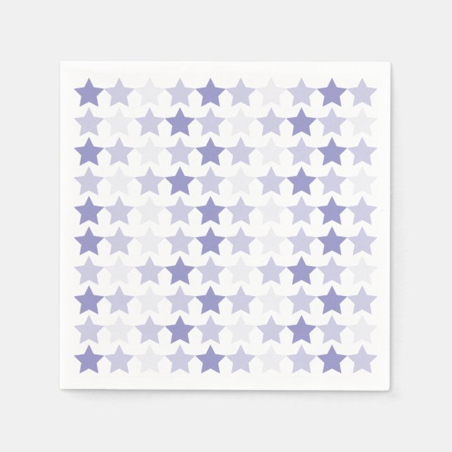 Patriotic Blue Ombre Stars Paper Napkins (Front)