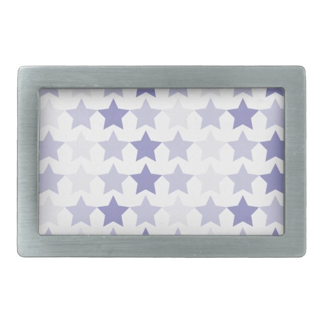 Patriotic Blue Ombre Stars Rectangular Belt Buckle (Front)