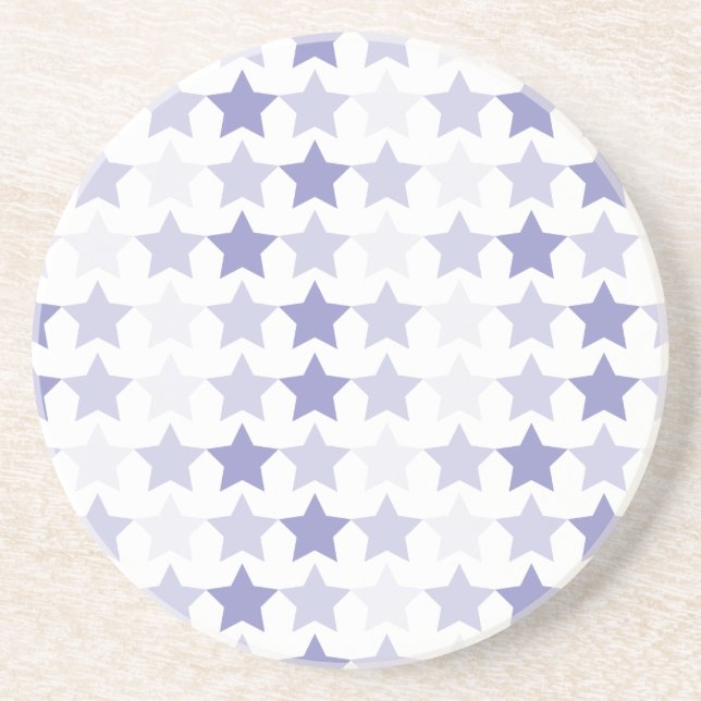 Patriotic Blue Ombre Stars Sandstone Coaster (Front)