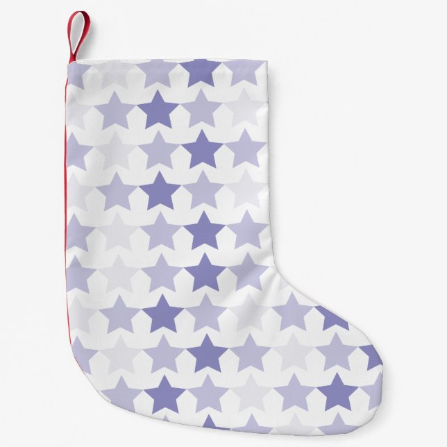 Patriotic Blue Ombre Stars Small Christmas Stocking (Front)