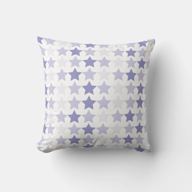 Patriotic Blue Ombre Stars Throw Pillow (Front)