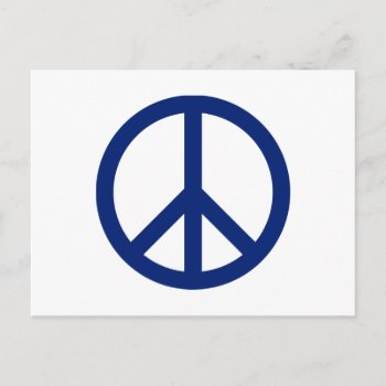 Patriotic Blue Peace Symbol Postcard by peacegifts at Zazzle