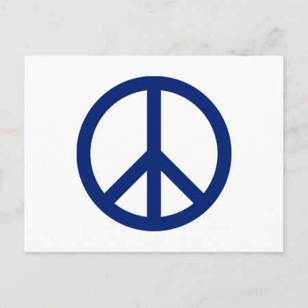 Patriotic Blue Peace Symbol Postcard