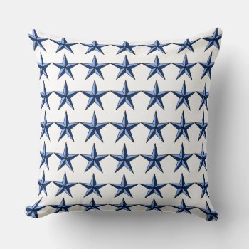 Patriotic Blue Stars On White Field Accent Pillow by ForEverProud at Zazzle