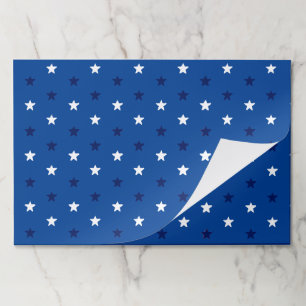 Patriotic blue white navy blue stars placemats